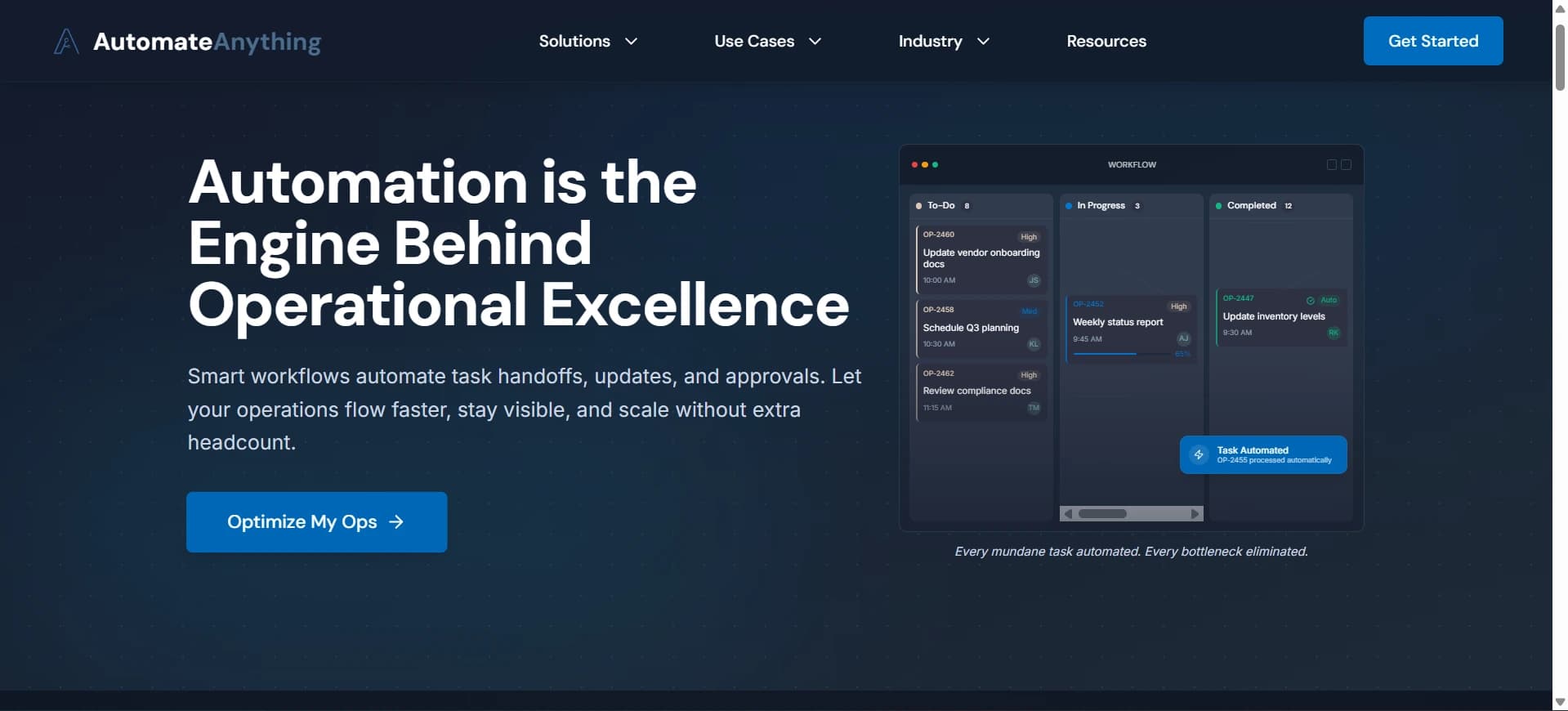 Automation workflow builder interface