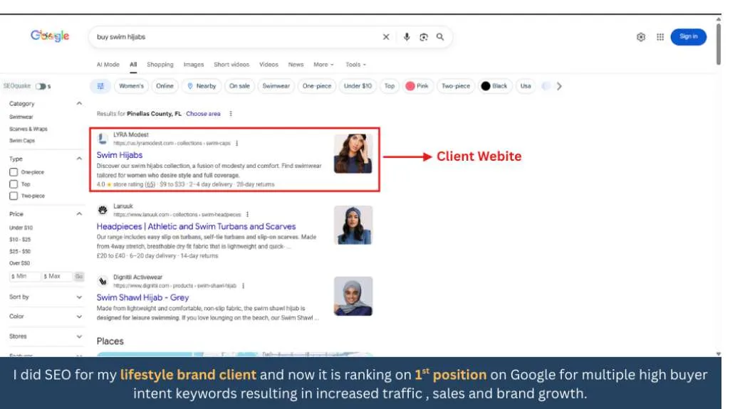 Google #1 ranking for buyer intent keywords
